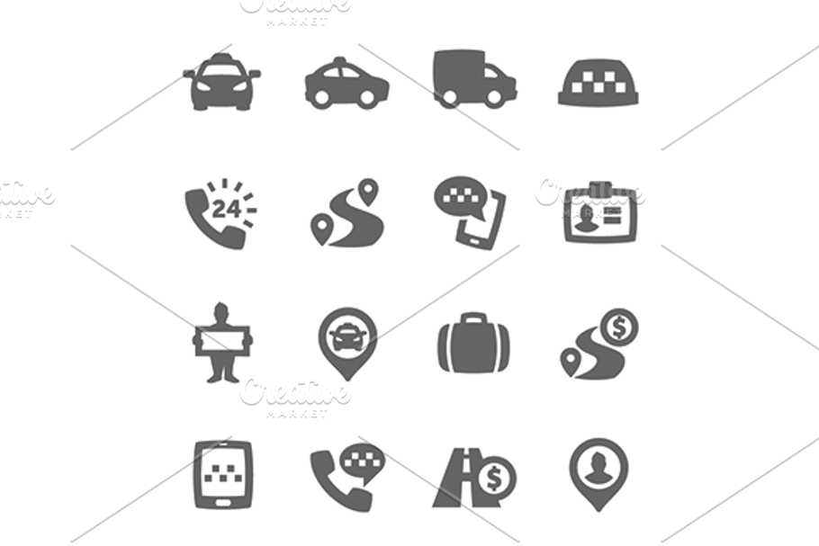 Taxi Icons in Graphics - product preview 8