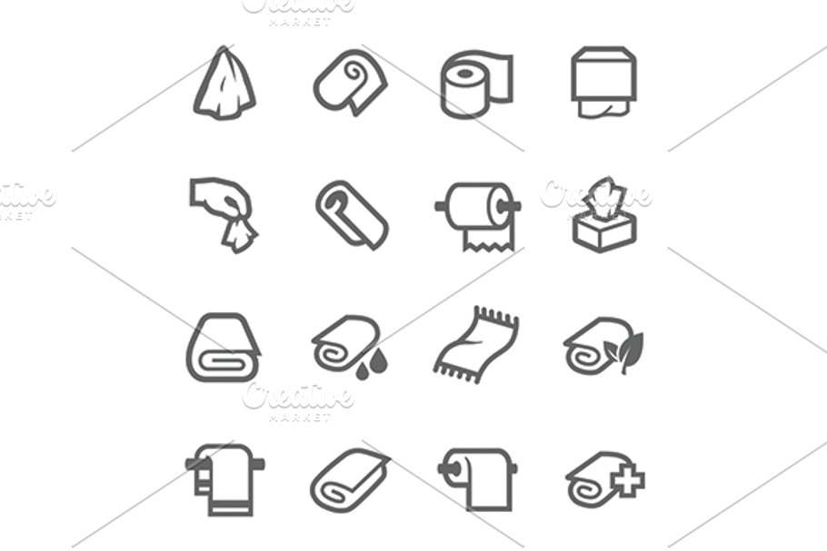 Towels and Napkins Icons in Graphics - product preview 8