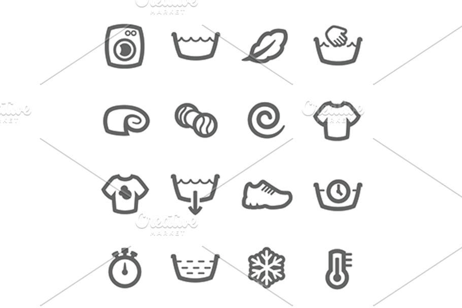 Washing machine icons in Graphics - product preview 8