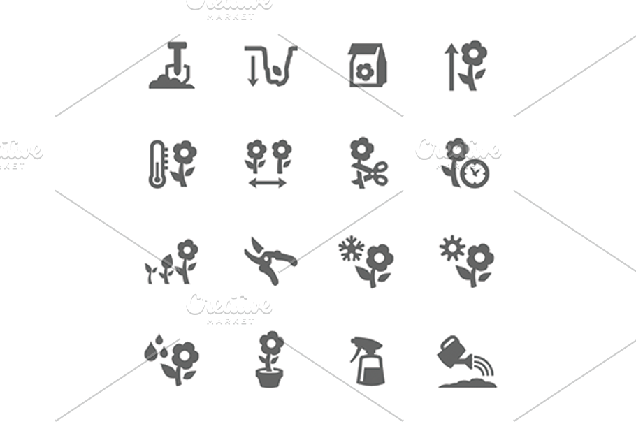 Flowers Growing Icons in Graphics - product preview 8