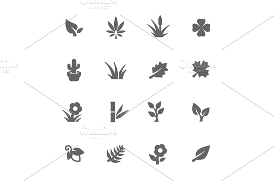 Simple plants icons in Graphics - product preview 8