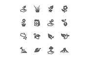 Simple Growing Plants Icons