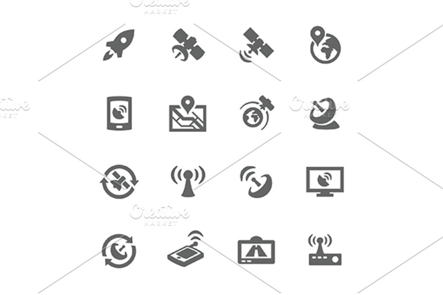 Simple Satellite Navigation Icons in Graphics - product preview 8