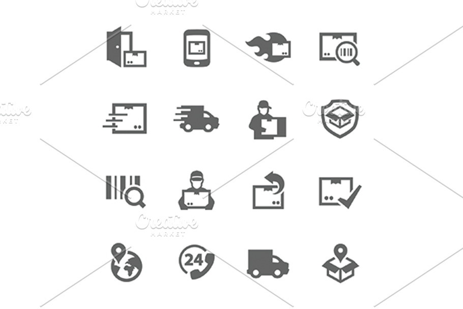 Simple Shipping and Delivery icons