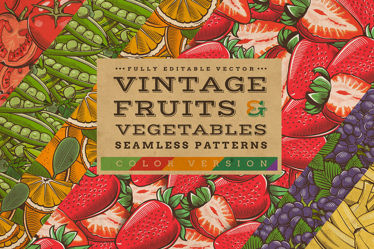 Fruits & Vegetables Vintage Patterns in Patterns - product preview 8