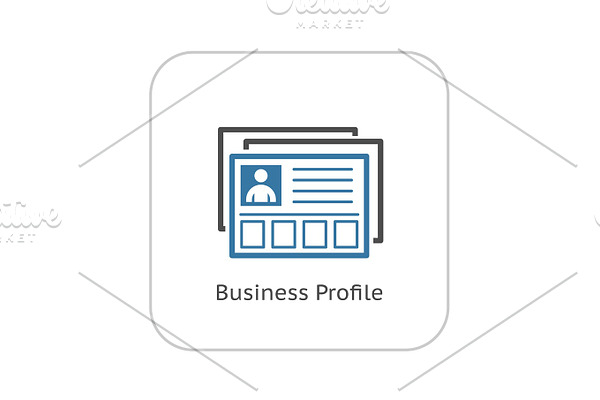 Business Profile Icon.  Flat Design.