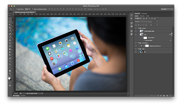 iPad Template, Pool Side (L) in Templates - product preview 1