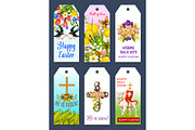 Easter holiday greeting tag and gift label set