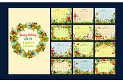 Monthly calendar template with Easter symbols
