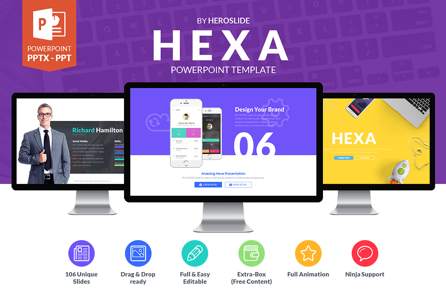 Hexa , Business Powerpoint Template
