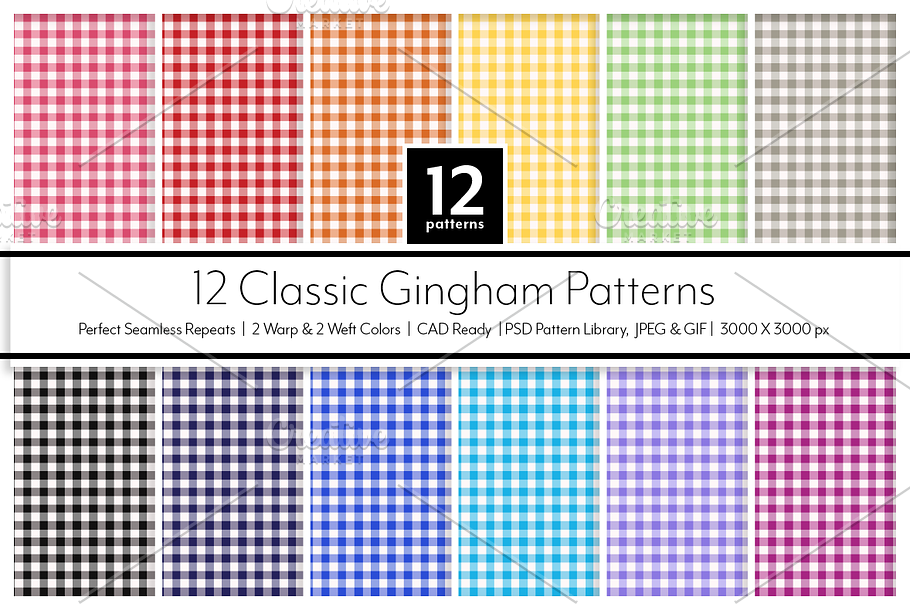 12 Classic Gingham Patterns in Patterns - product preview 8