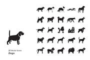 Dogs vector icons