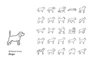 Dogs outlines vector icons