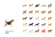 Dogs color vector icons