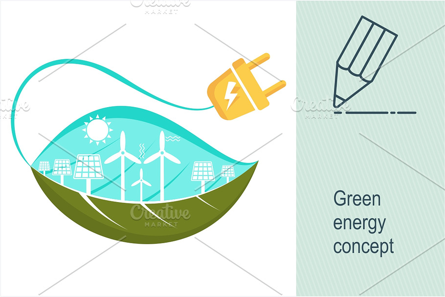Green energy concept in Illustrations - product preview 8