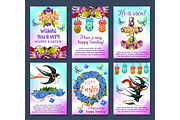 Happy Easter greeting card and poster set
