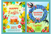 Easter Egg Hunt poster, invitation flyer template