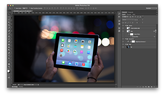 iPad Template, City Lights2 (L) in Templates - product preview 1