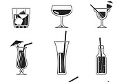 Black Cocktail Icons