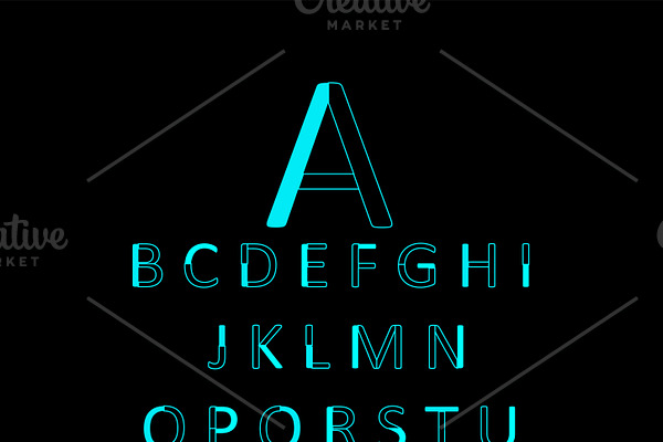 Neon modern font outline vector
