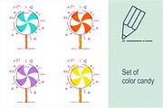 Set of color candy
