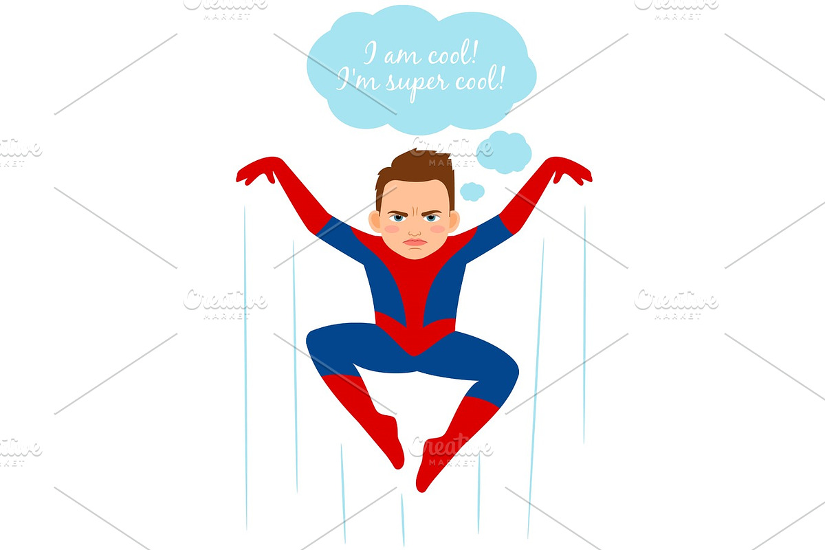 Superhero spider boy illustration in Illustrations - product preview 8