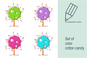 Set of color cotton candy