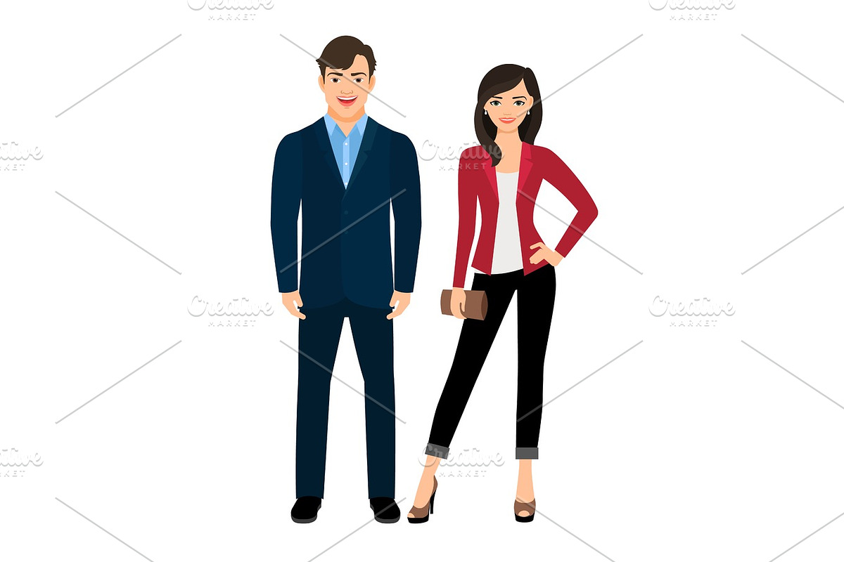 Office style fashion couple in Illustrations - product preview 8