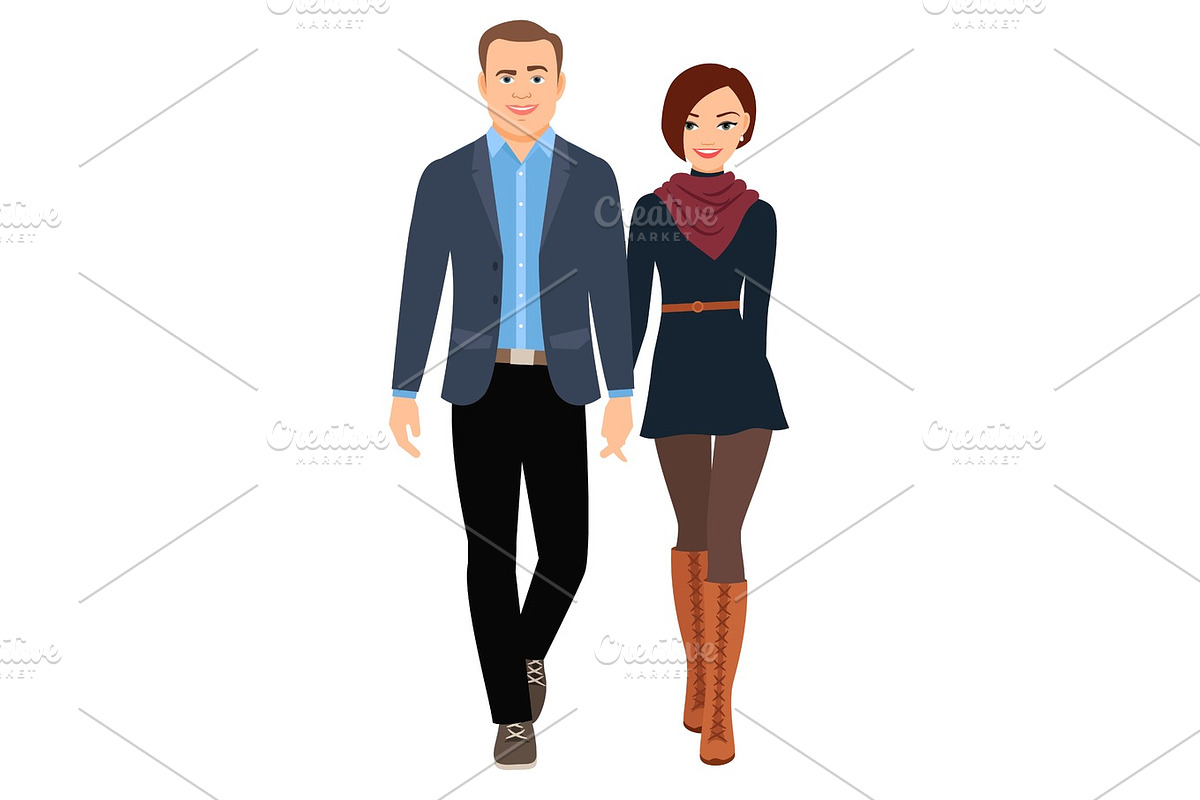 Business casual fashion couple in Illustrations - product preview 8