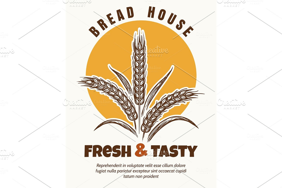 Bakery logo sketch emblem in Illustrations - product preview 8