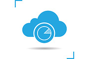 Cloud server statistics icon. Vector