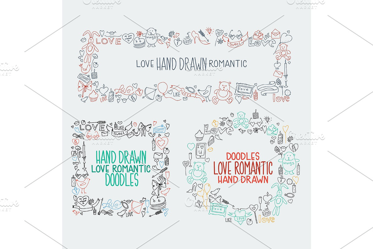 Hand drawn love doodle icons vector illustration. in Illustrations - product preview 8