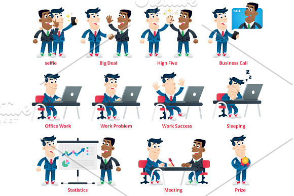 Business Man Mascot Mega Pack in Illustrations - product preview 3