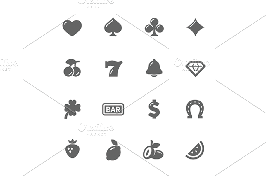 Simple Slot Machine Icons in Simple Icons - product preview 8