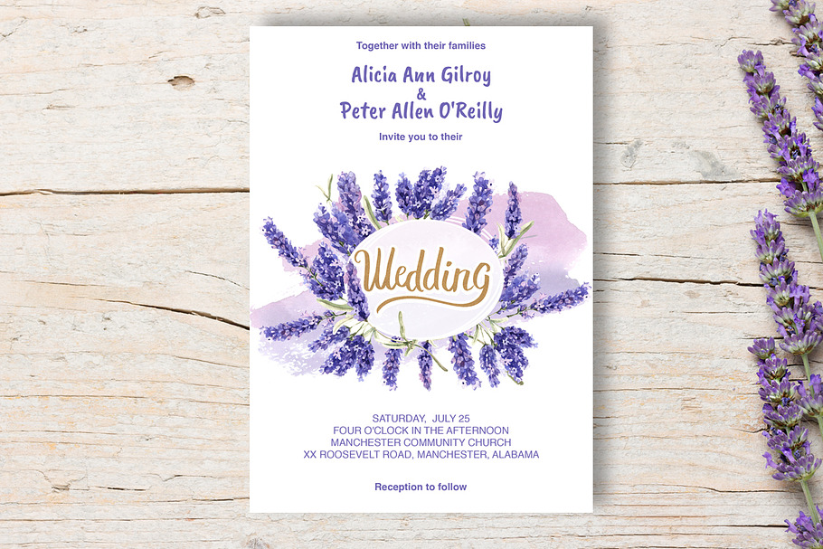 Wedding invitation lavender DiY