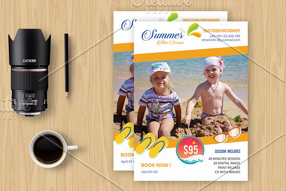 Summer Mini Session Template-V526 in Flyer Templates - product preview 2