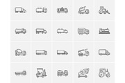 Transportation sketch icon set.