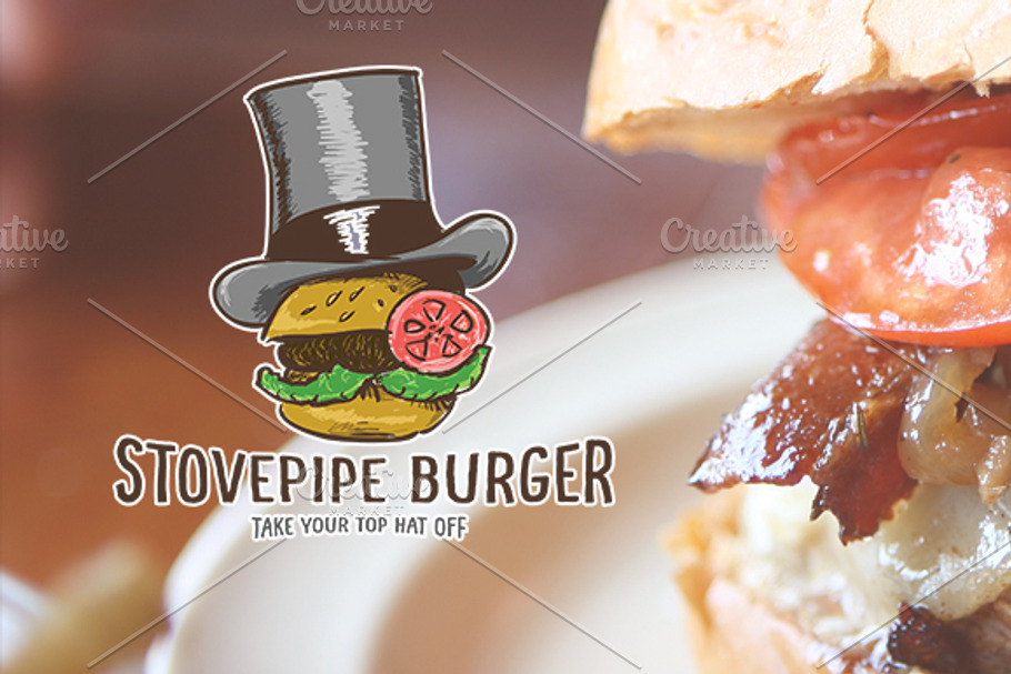 Stove Pipe Burger in Logo Templates - product preview 8