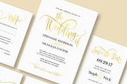 Gold elegant wedding invitation