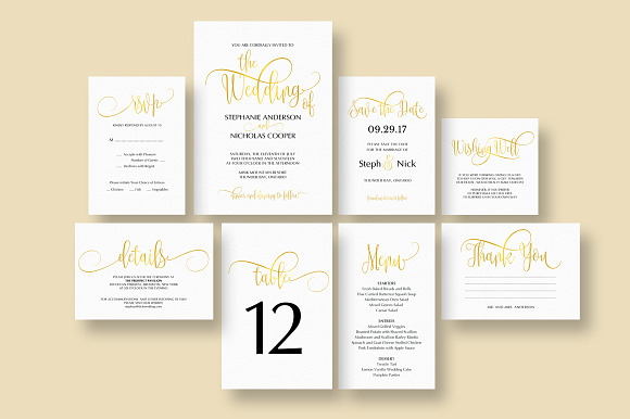 Gold elegant wedding invitation in Wedding Templates - product preview 1