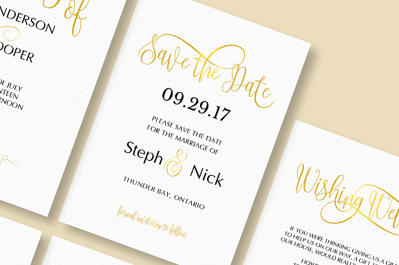 Gold elegant wedding invitation in Wedding Templates - product preview 2