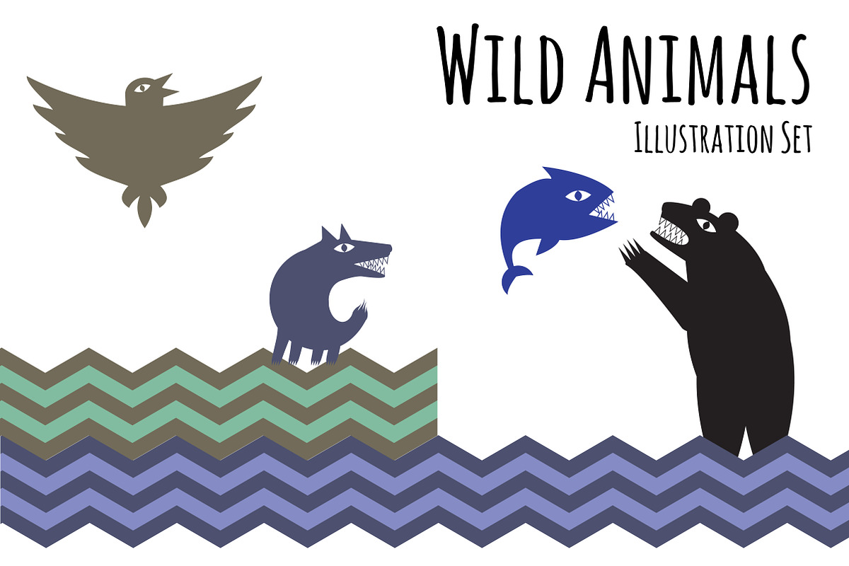 Wild Animals Illustration Set in Illustrations - product preview 8