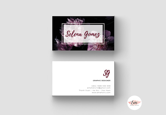 Floral Business card  in Business Card Templates - product preview 1