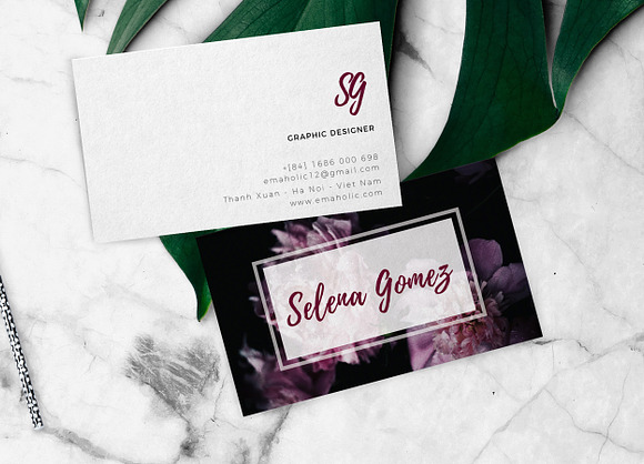 Floral Business card  in Business Card Templates - product preview 2
