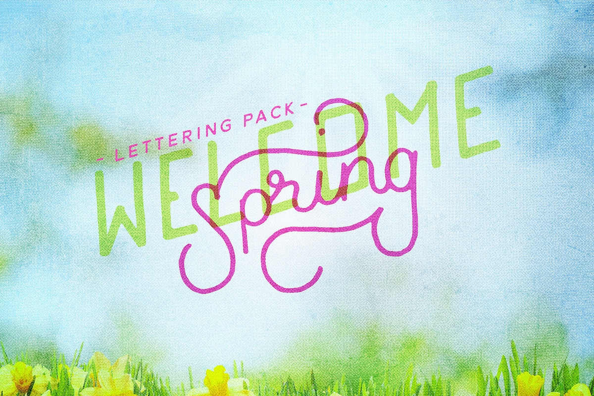 Spring Lettering Pack in Illustrations - product preview 8