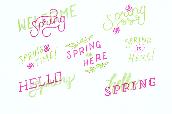 Spring Lettering Pack in Illustrations - product preview 1