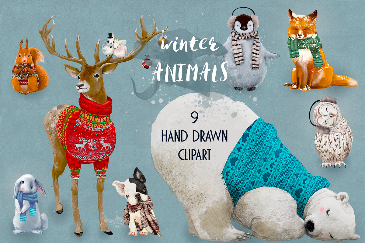 Cute animals bundle in Illustrations - product preview 8