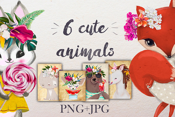 Cute animals bundle in Illustrations - product preview 3