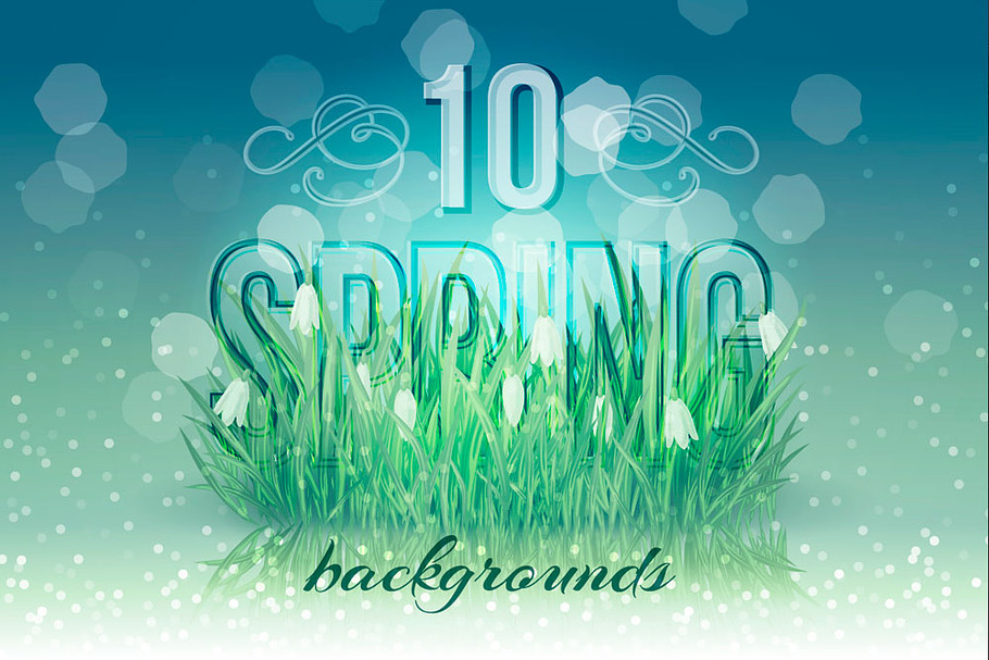Set of backgrounds with snowdrops in Illustrations - product preview 8