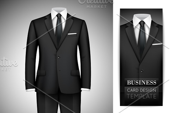 Realistic Male Suit Set in Illustrations - product preview 1